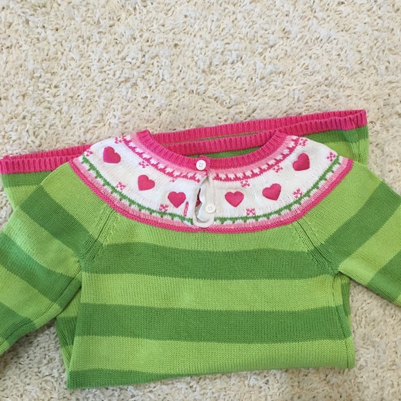 Gymboree Pink & Lime Heart Sweater Dress Sz 4T - Picture 4 of 5